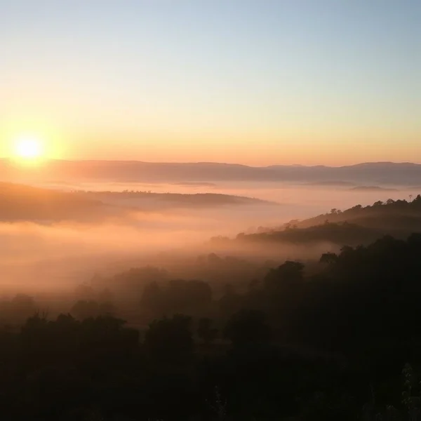A beautiful sunrise over mountains at dawn