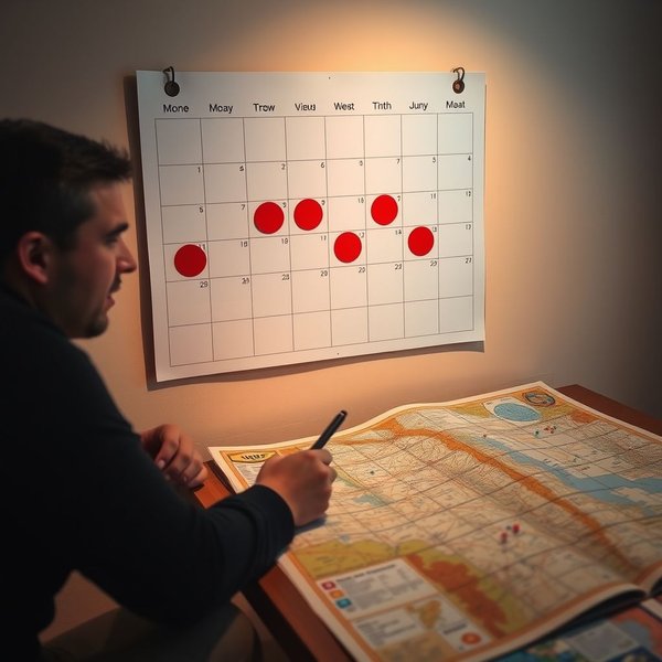 Imagen de un calendario con varios días marcados para ilustrar la frase 'for several days'