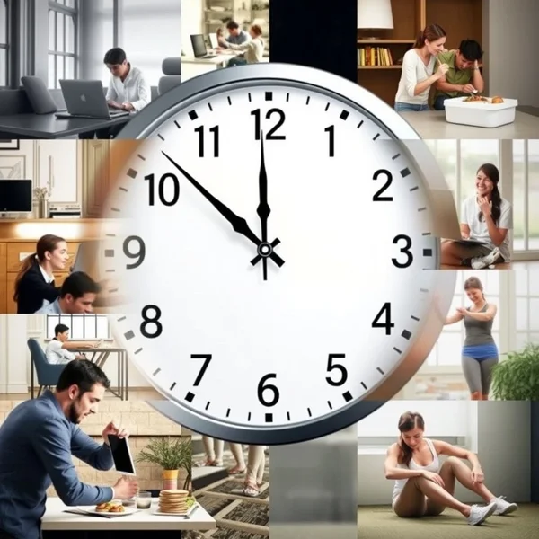 Um relógio mostrando o tempo passando throughout the day