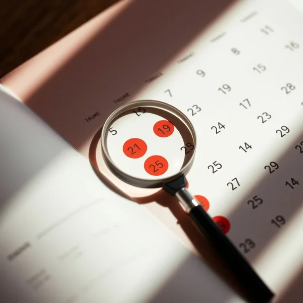 Image d’un calendrier montrant plusieurs jours cochés pour illustrer l’expression 'for several days'