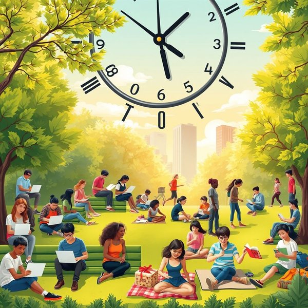 A clock showing time passing throughout the day