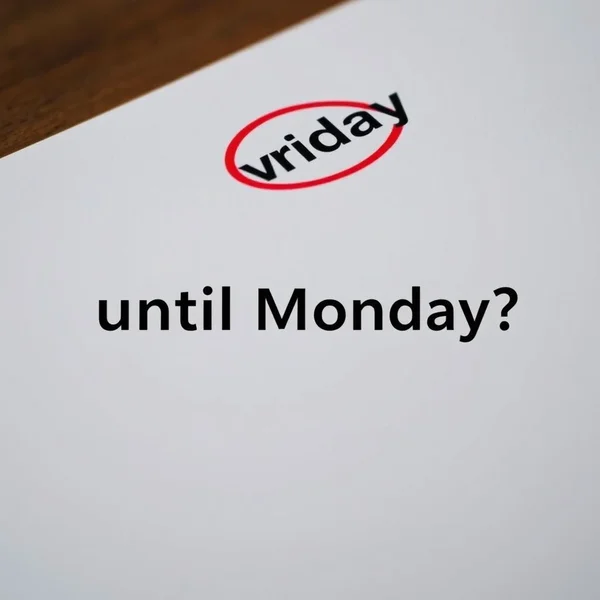 一个日历，显示一周的天数，有一支箭头指向Monday，说明短语until Monday