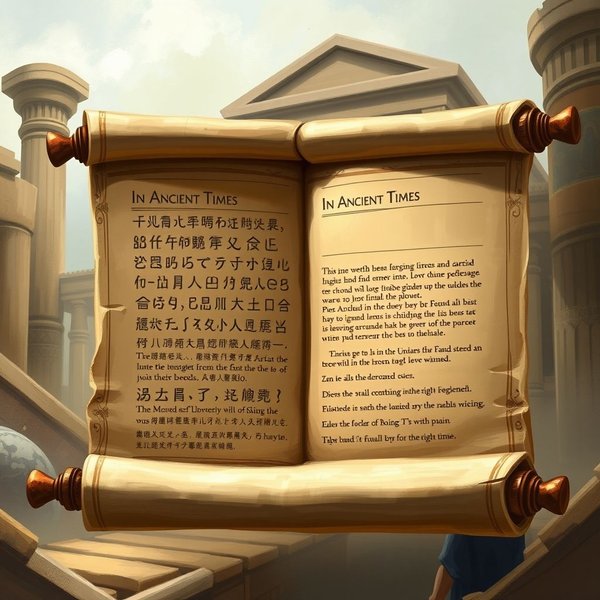 Una ilustración de civilizaciones antiguas para explicar la frase in ancient times