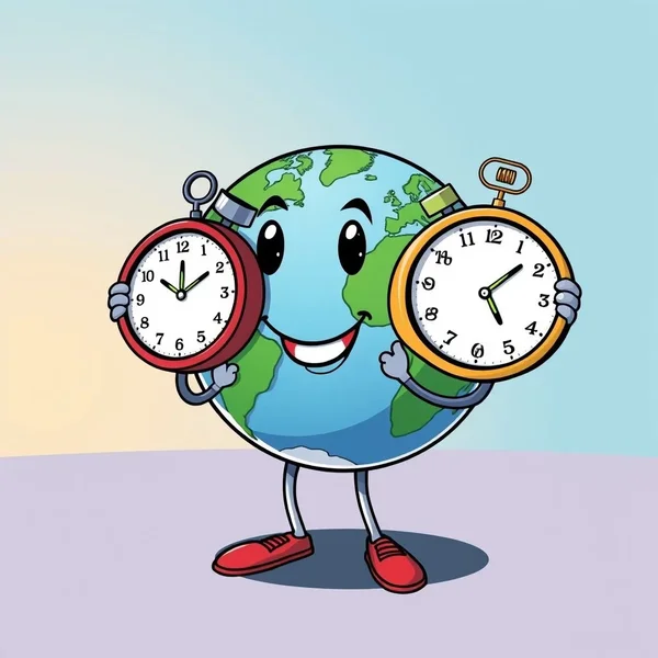 A clock showing two hands pointing to the same number to represent 'at the same time'