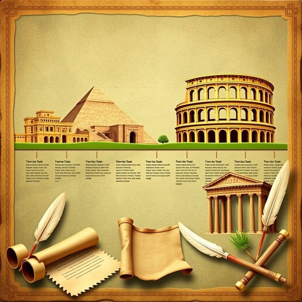 An illustration of ancient civilizations to explain the phrase in ancient times