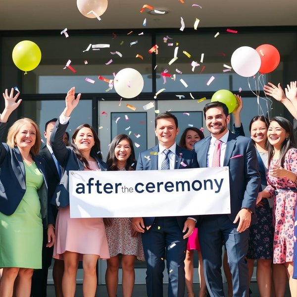 People celebrating with confetti after the ceremony