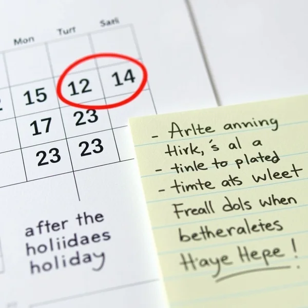 Bir takvimde tatil sonrası günlerin daire içine alındığı, "after the holidays" ifadesini gösteren bir görsel