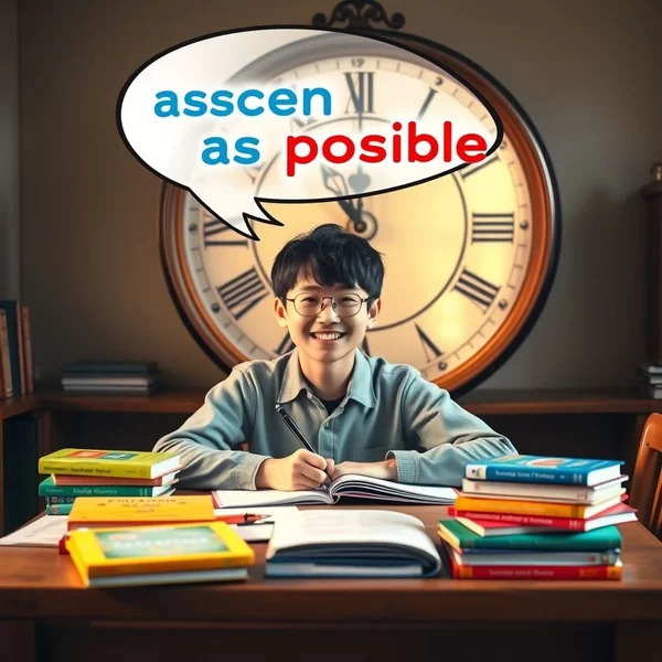 A person looking at a clock, showing the meaning of as soon as possible
