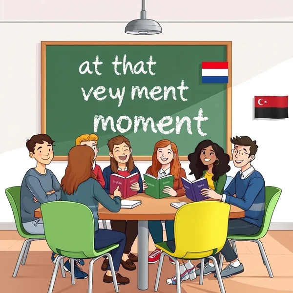 Using "at that very moment" to show a specific time