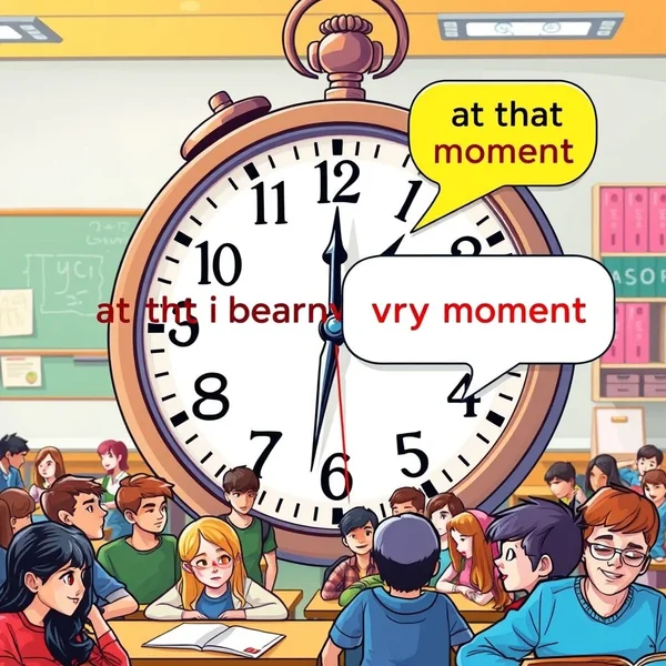 Belirli bir zamanı göstermek için "at that very moment" kullanımı