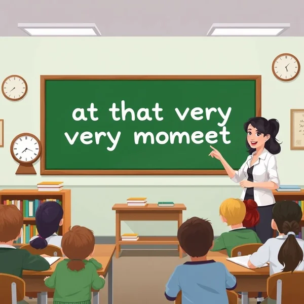 Using "at that very moment" to show a specific time