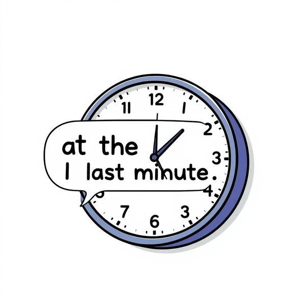 A clock showing the time as 11:59, illustrating the concept of 'at the last minute'