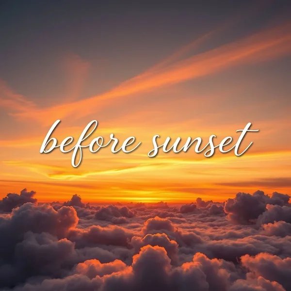 How to use 'before sunset' in English yazılı güzel bir gün batımı görseli