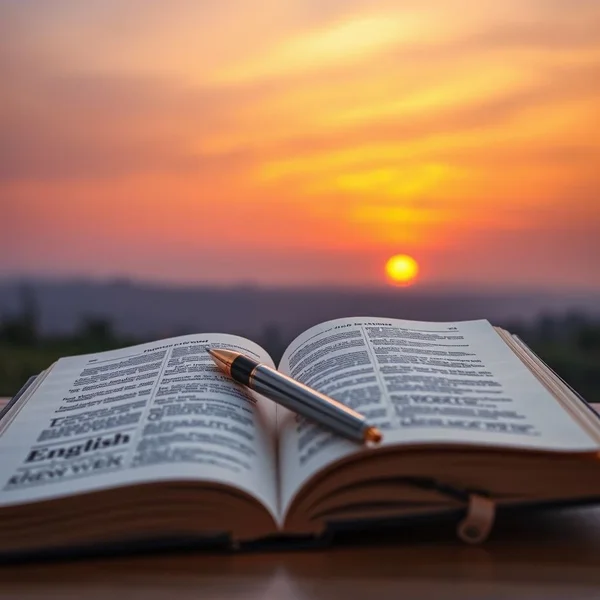 An image of a beautiful sunset with the text "How to use 'before sunset' in English"