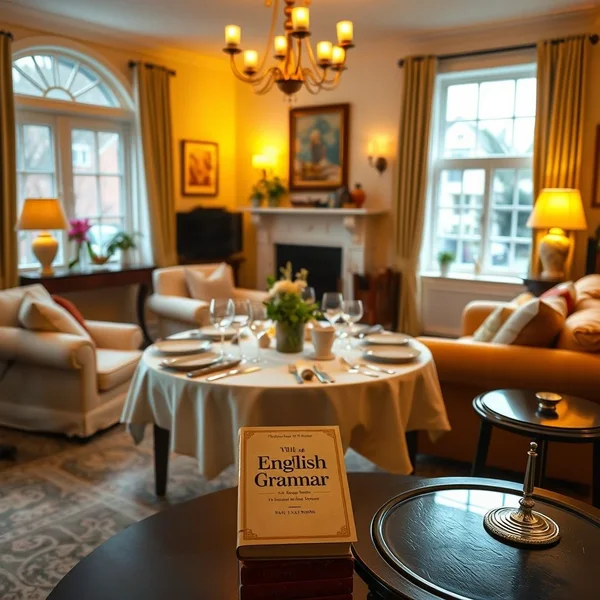 A tidy living room prepared for a party, with the title "Before the Guests Arrived" overlaid