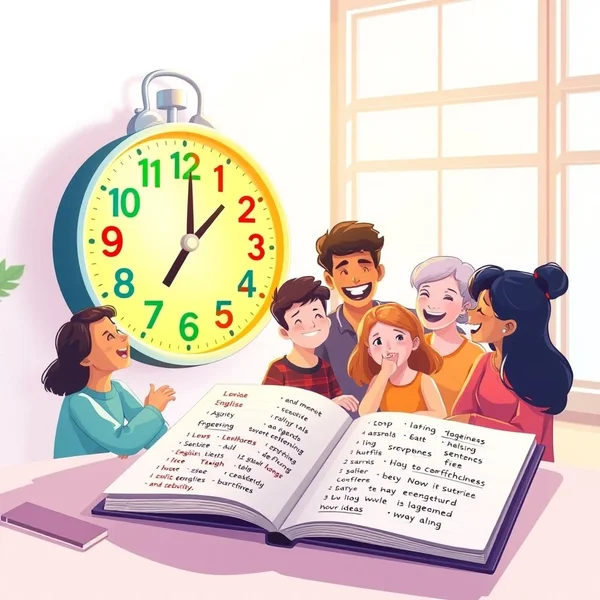 Eine Uhr, die eine bestimmte Zeit anzeigt, um die Verwendung von 'at that moment' zu veranschaulichen