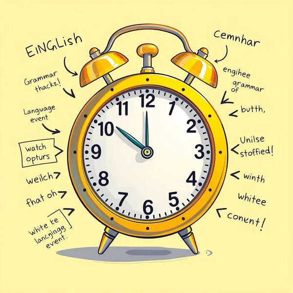 Um relógio mostrando que se passaram alguns minutos, ilustrando a frase "after a few minutes"