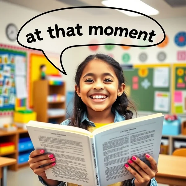 Using "at that very moment" to show a specific time