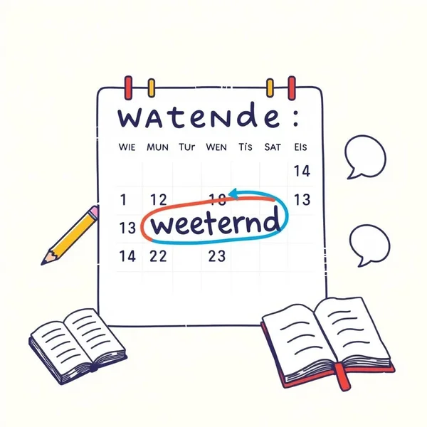 Imagem de um calendário com o fim de semana circulado, com o título: Usando "by the weekend" em frases em inglês