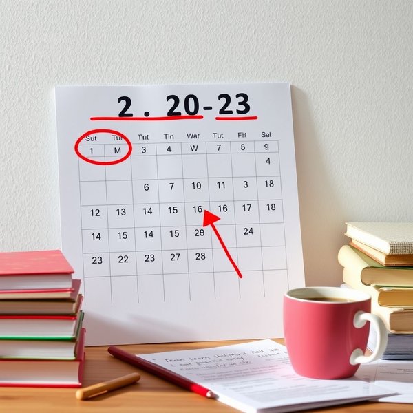 Um calendário mostrando uma data circulada com uma seta apontando para a manhã, ilustrando o prazo para "by tomorrow morning"