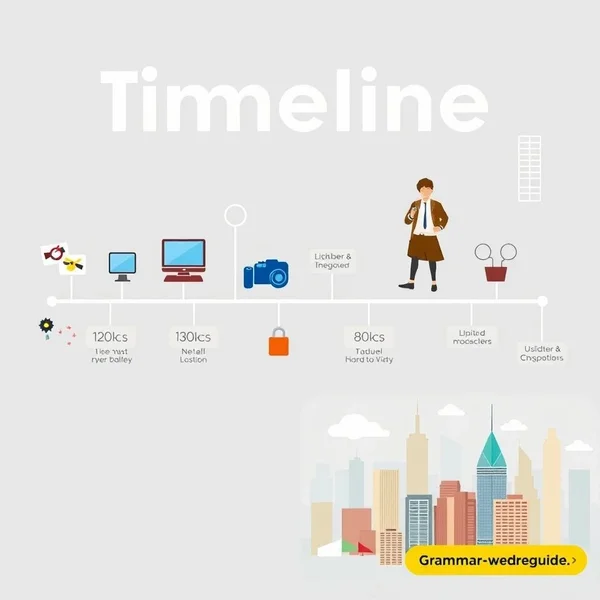 Uma linha do tempo mostrando mudanças tecnológicas rápidas in the past decade.