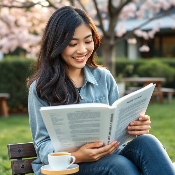 A person reading a book in a park during the weekend