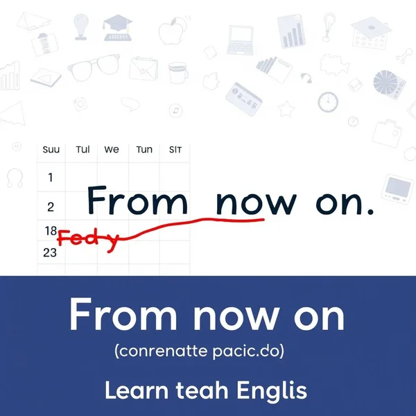 Bugünden geleceğe bir çizgi çekilmiş bir takvim, “from now on” anlamını gösteriyor