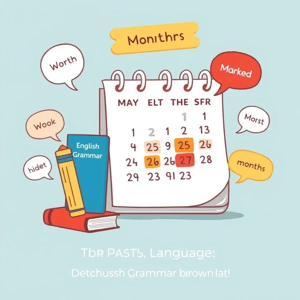 Een kalender waarop de laatste paar maanden zijn gemarkeerd om de betekenis van "in recent months" uit te leggen