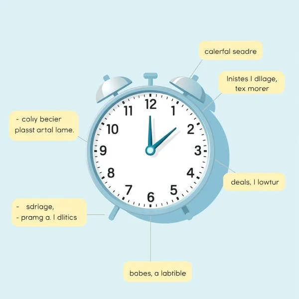 Bir saat kadranında 'in the next hour'ı temsil edecek şekilde bir saatin geçişini gösteren bir görsel