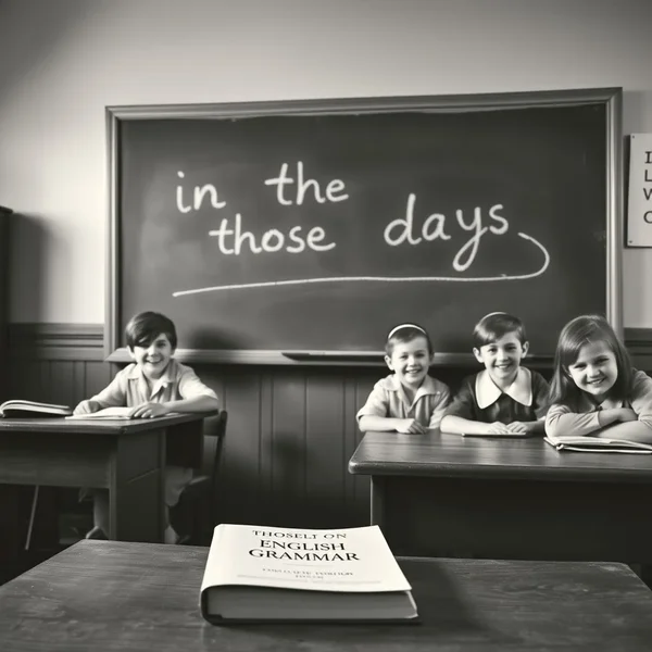 Een vintage foto die de uitdrukking 'in those days' uitbeeldt