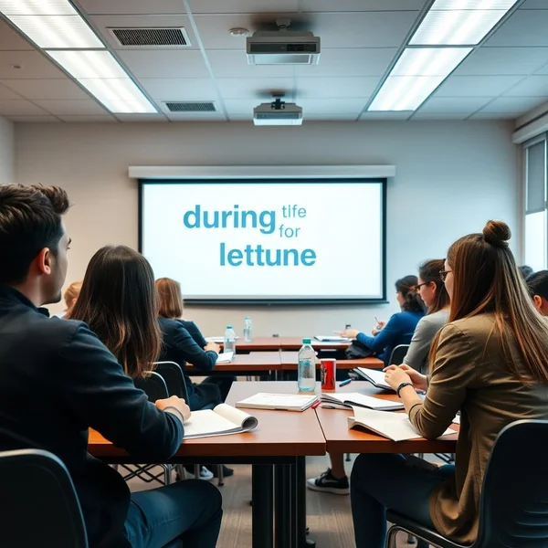 Students taking notes during the lecture