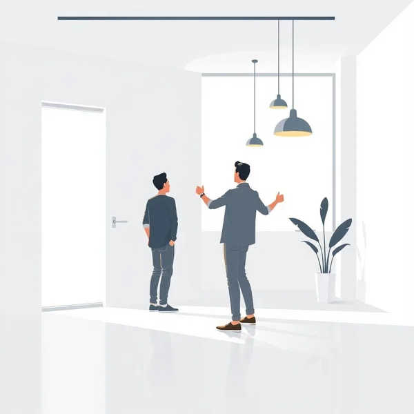 An image showing a person arriving and another action happening immediately, illustrating "as soon as he arrived"