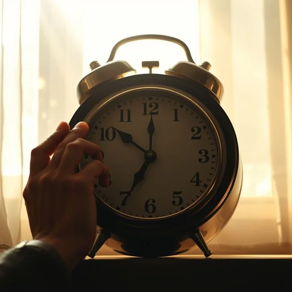 A clock showing 11:55 AM, illustrating the deadline meaning of by noon