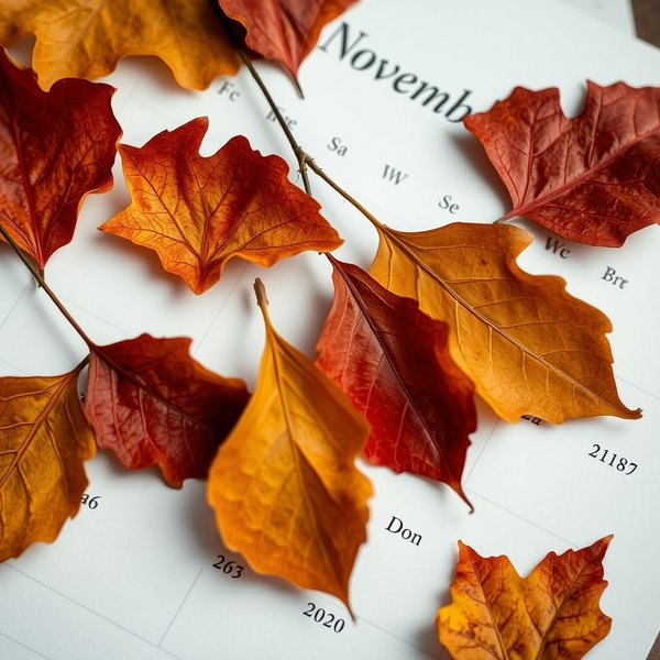 A calendar showing the end of November, illustrating the phrase "in late November"