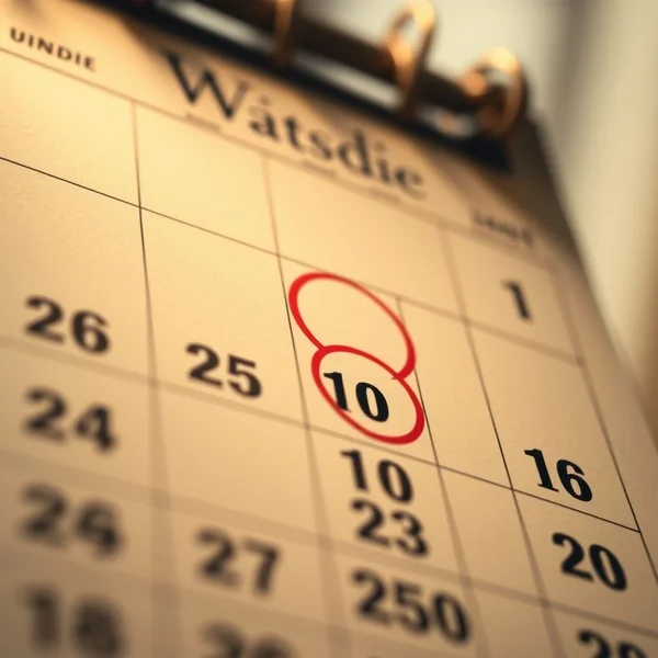 Image of a calendar with several days circled to show the meaning of 'in the following days'