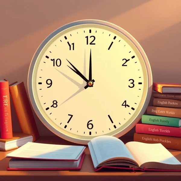 Een klok die het verstrijken van een uur toont om 'in the next hour' weer te geven