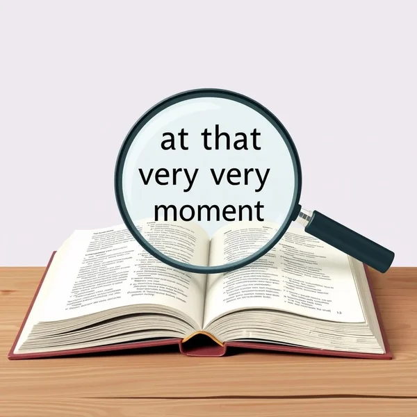 Menggunakan "at that very moment" untuk menunjukkan waktu tertentu