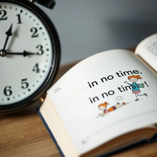 Jam cepat yang menunjukkan arti frasa adverbial in no time