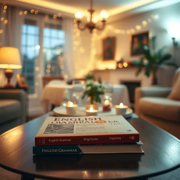 Уютная гостиная, подготовленная к вечеринке, с наложенным заголовком "Before the Guests Arrived"