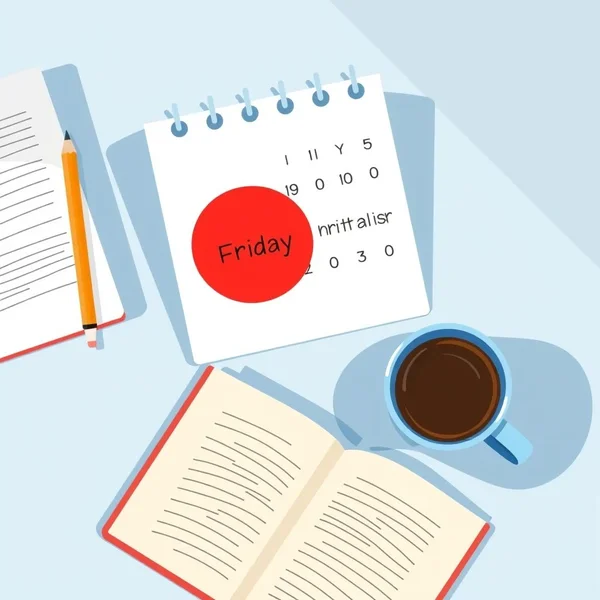 A calendar showing a deadline for by next Friday