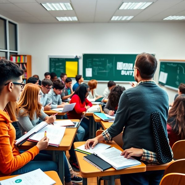 Students taking notes during the lecture