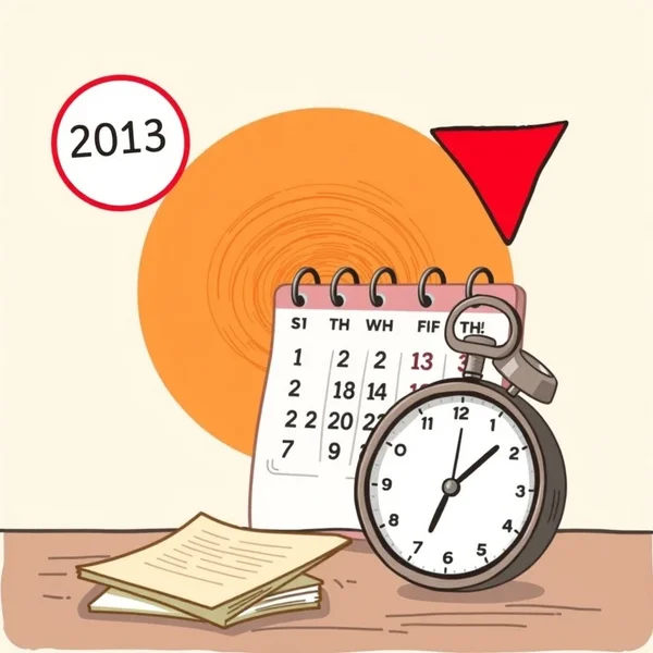 Un calendario che mostra una data cerchiata con una freccia che indica la mattina, illustrando la scadenza di "by tomorrow morning"