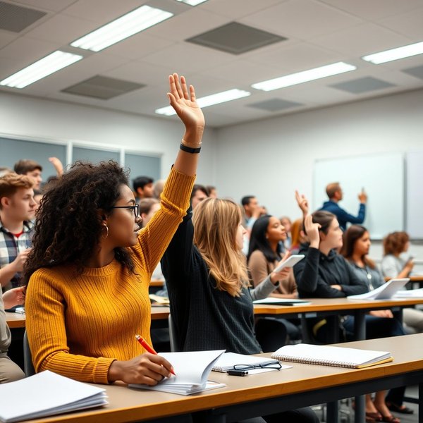 Students taking notes during the lecture