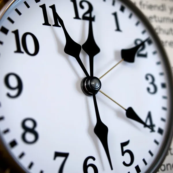 Un orologio con le lancette che si muovono velocemente per mostrare il significato di "in just a moment"