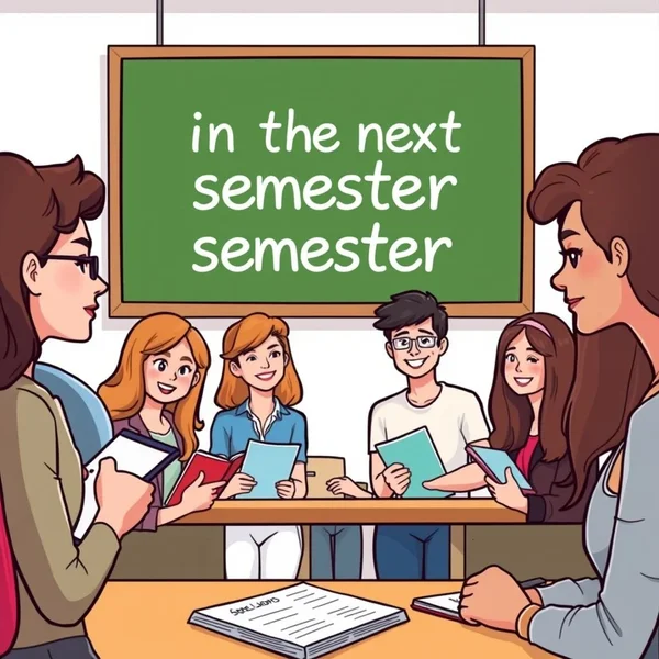 How to use the phrase "in the next semester"