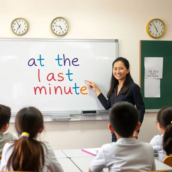 A clock showing the time as 11:59, illustrating the concept of 'at the last minute'