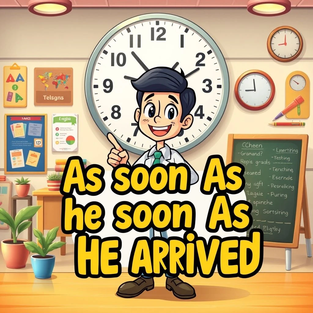 เชี่ยวชาญเรื่อง as soon as he arrived คู่มือไวยากรง่ายๆ เข้าใจและใช้งานได้ทันที