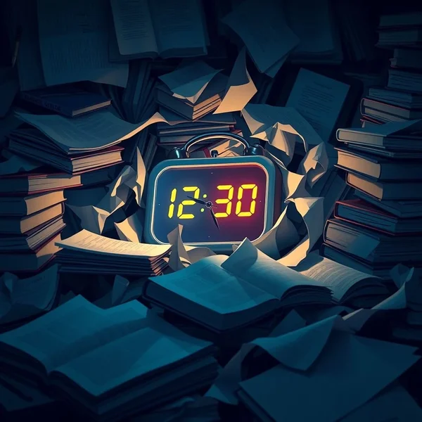 A clock showing a time after midnight