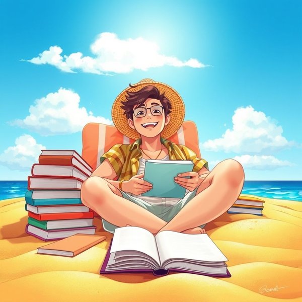 Image of a man on vacation, illustrating the phrase "during his vacation"
