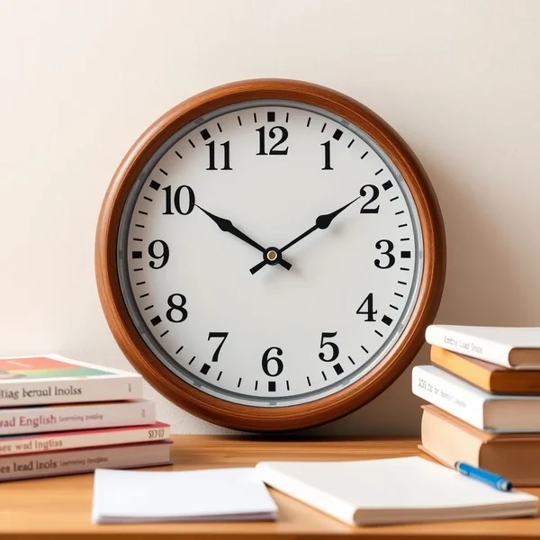 Un reloj de pared que muestra una hora cercana a las 3 en punto para ilustrar la frase around 3 p.m.